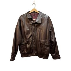 Bally of Switzerland brown soft leather mens jacket elastic waist size 38